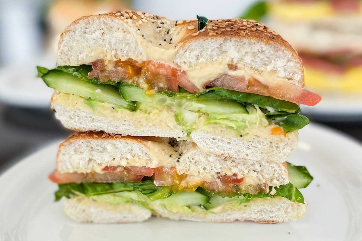 Hummus Avocado Bagel