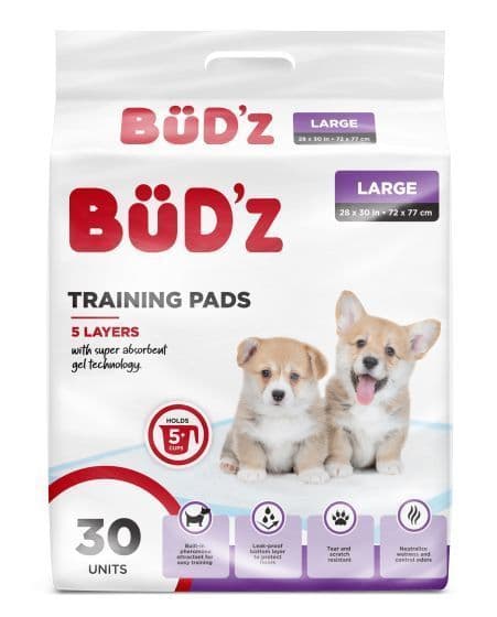 Bud'Z Puppy Pads 28"x30" (72x77cm) Dog 30 pc