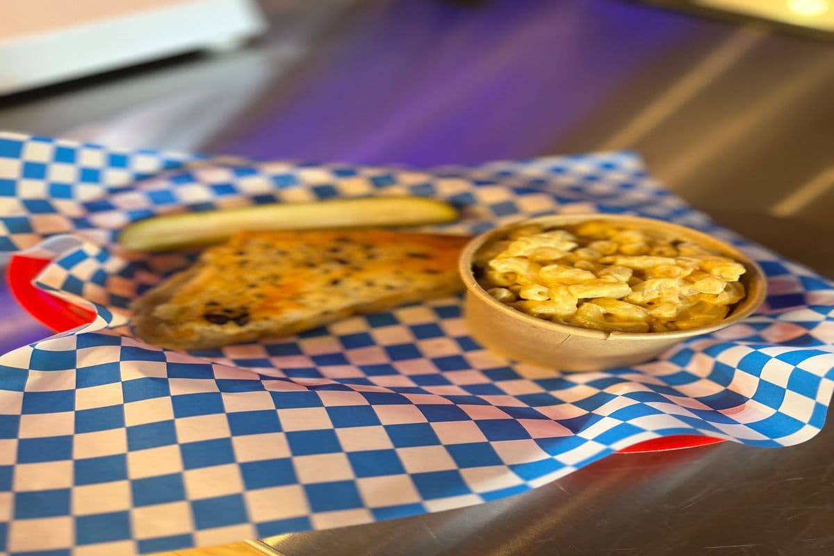 Half Grilled Cheese with small Mac & Cheese