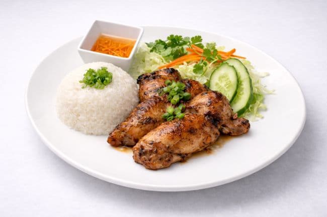 C1. Poulet grillé avec riz ou vermicelle / Grilled Chicken Rice or Vermicelli