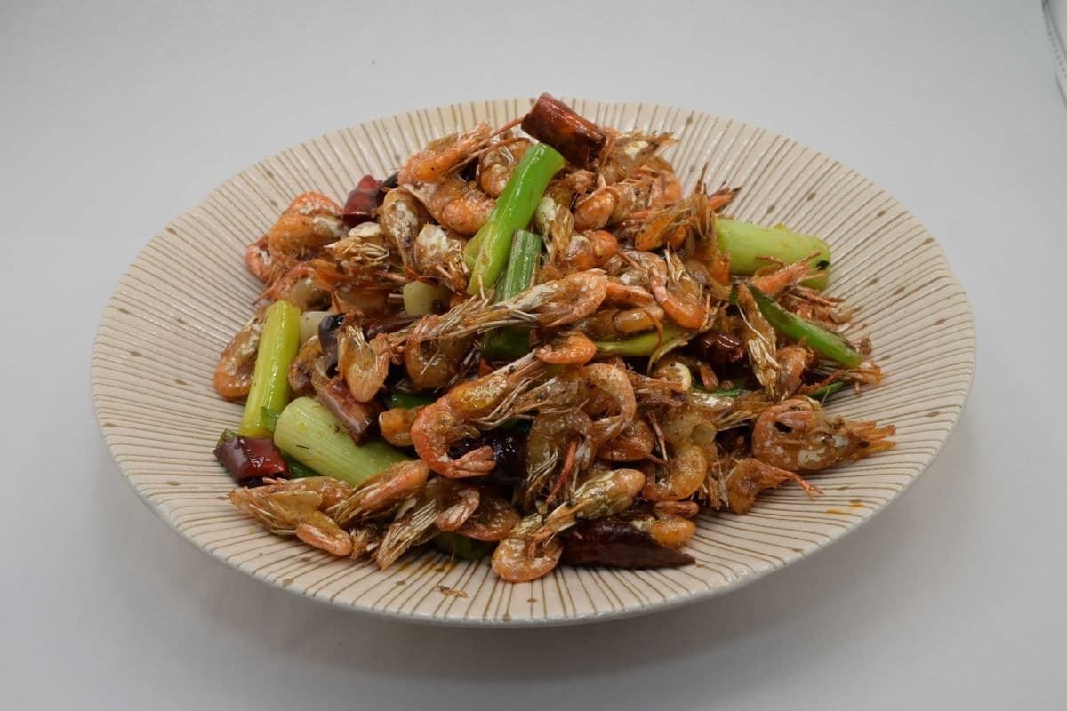 Spicy Fried River Shrimp 辣炒小河虾