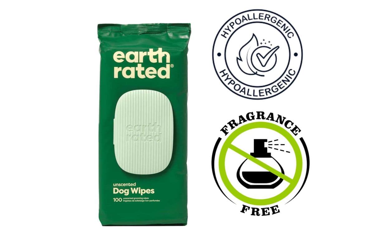 Earth Rated - Unscented Compostable Pet Wipes - 100 Pack