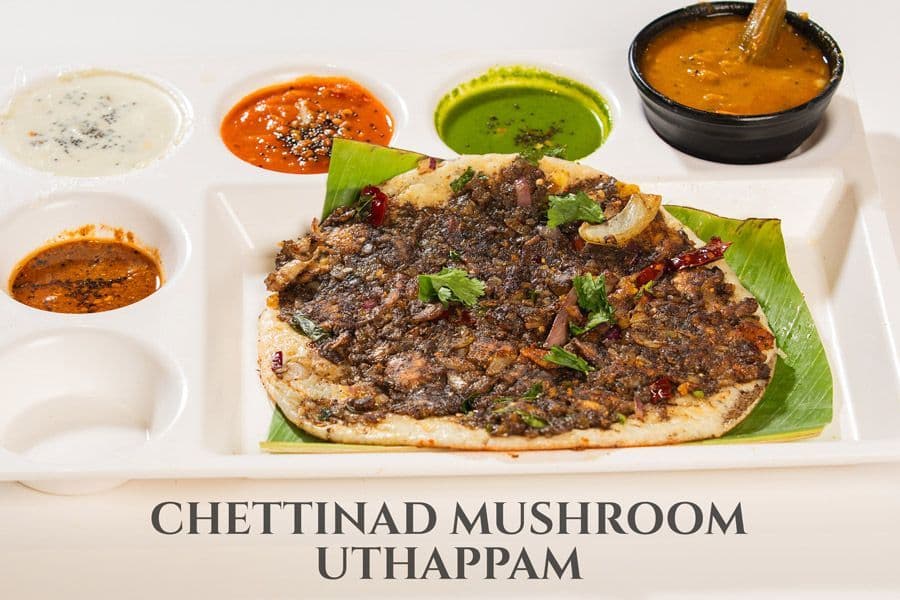 Chettinad Mushroom Uthappam
