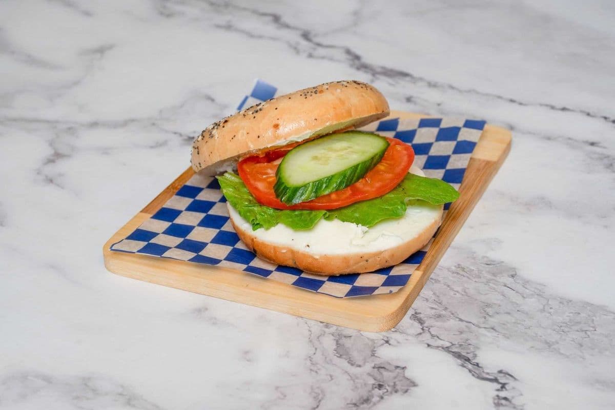 Veggie Cream Cheese Bagel