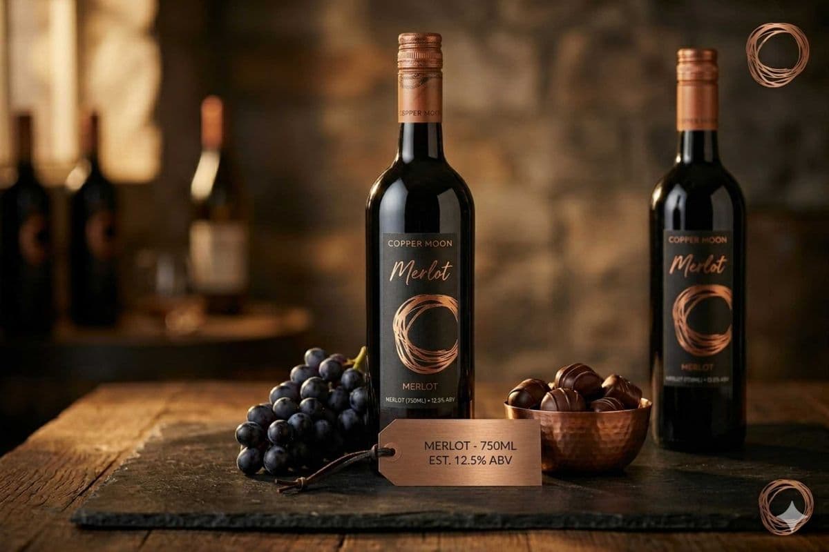 COPPER MOON MERLOT (750ML) 12.5% ABV (1 x 750 mL)