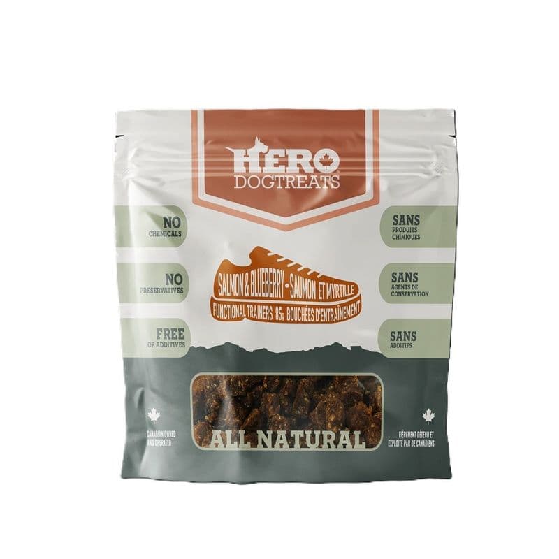 Hero Dehydrated Dog Treats - Salmon & Blueberry Functional Trainers - 85g