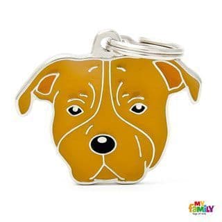 MyFamily Brown American Staffordshire Terrier Engraved Tag