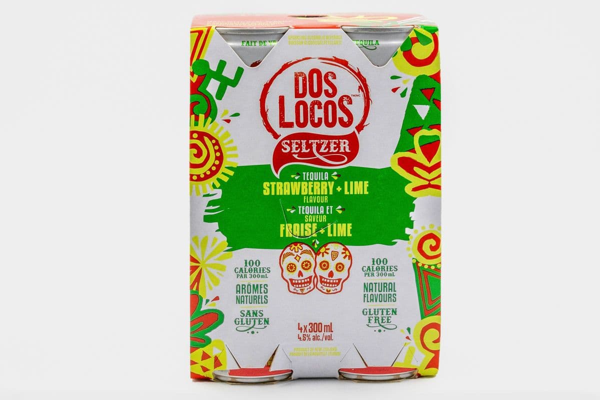 Dos Locos Strawberry Lime Tequila Seltzer (4 x 300mL cans)