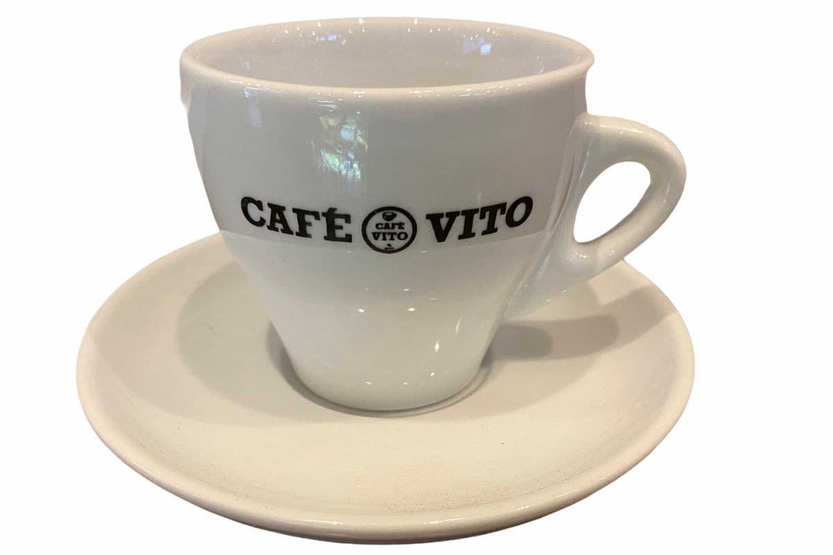Tasse et sous-tasse à espresso avec logo Café Vito/ Cafe Vito Imprint espresso cup & saucer