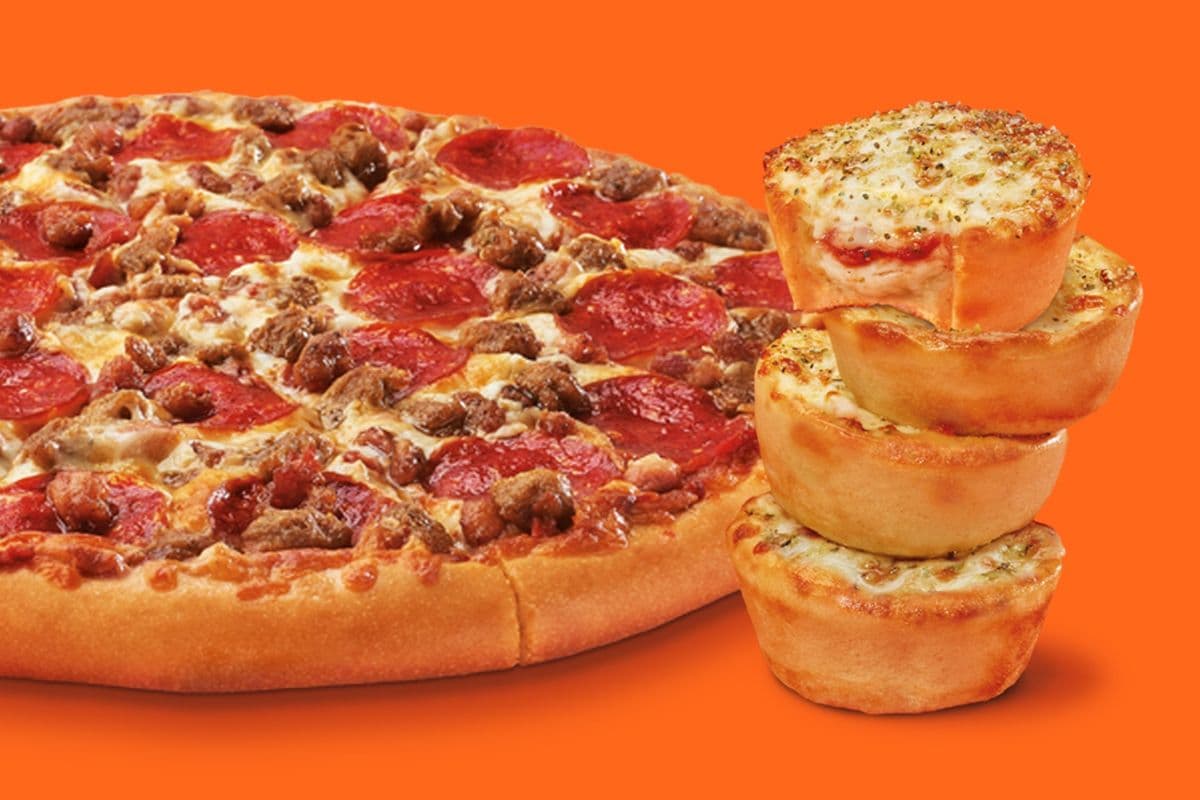 3 Cheese & Herb Crazy Puffs & Medium 3 Meat Treat Pizza Bundle