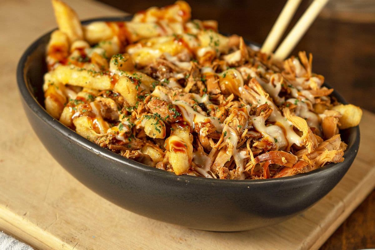 Crazy Fries with Braised Chicken