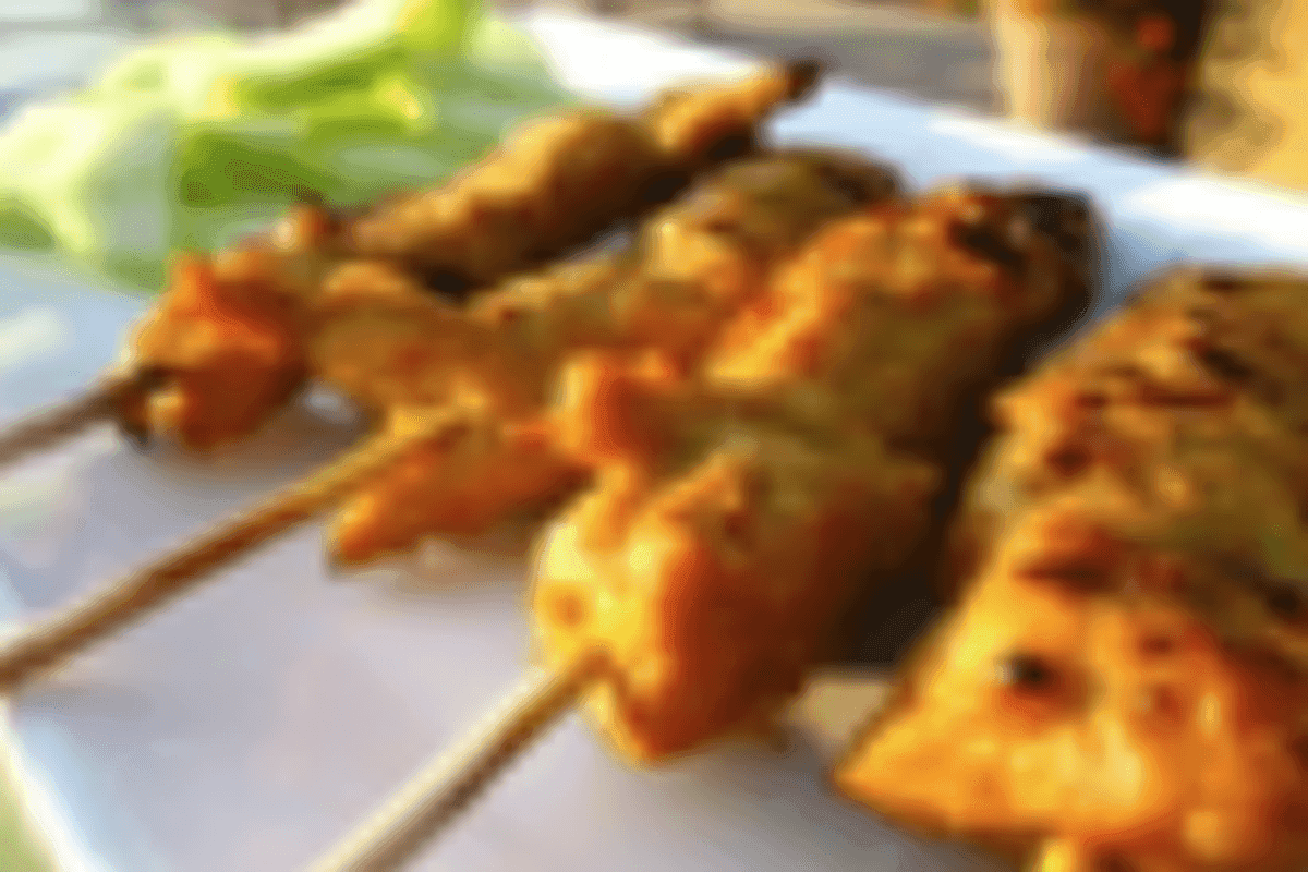 3. Chicken Satay (4 pcs)