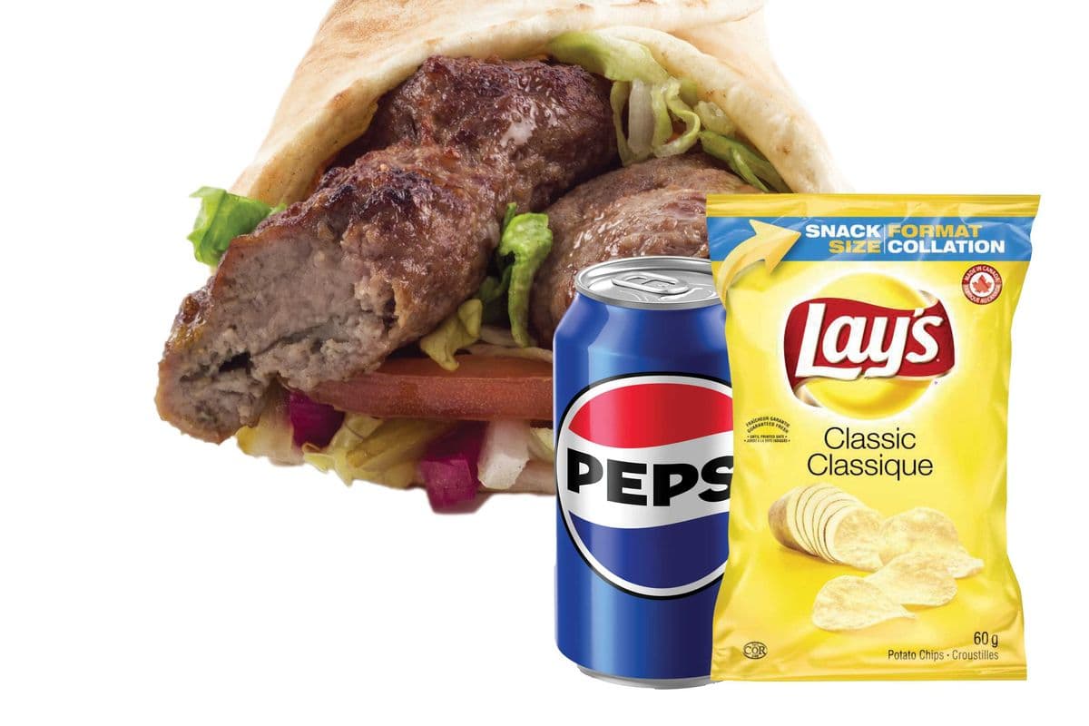 Large Chargrill BBQ Beef Kebab Wrap Combo