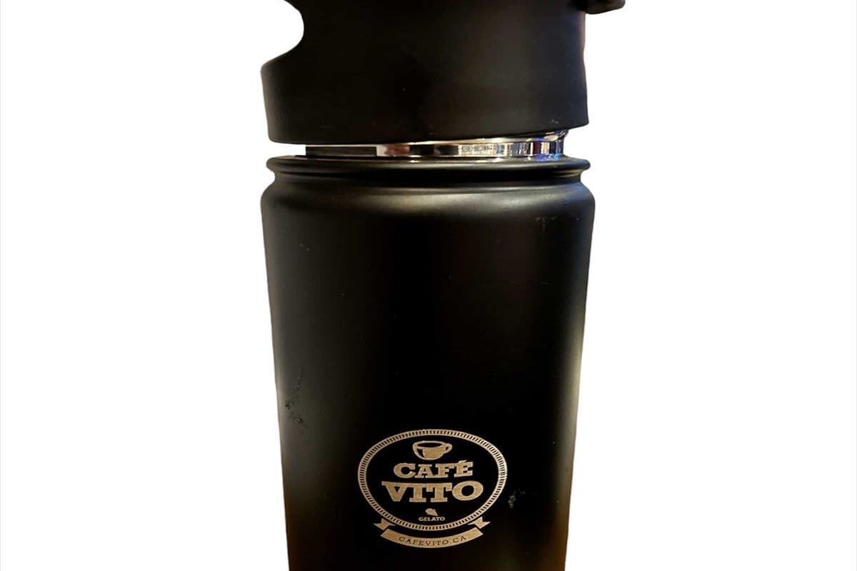 Bouteille d’infuseur de thé Noir / Chicago Steel 16 fl. oz Noir / Tea Infuser Bottle: Chicago Steel 16 fl. oz Logo Cafevito Black