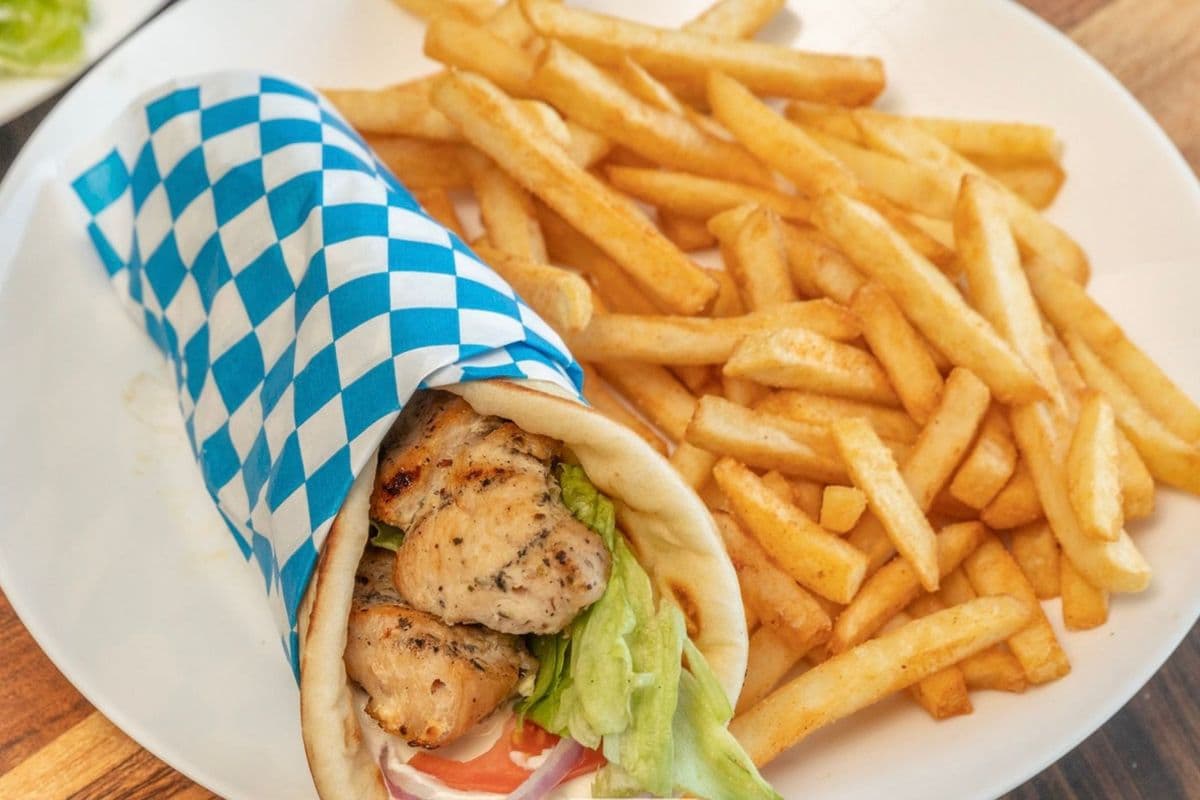 Chicken Souvlaki on a Pita
