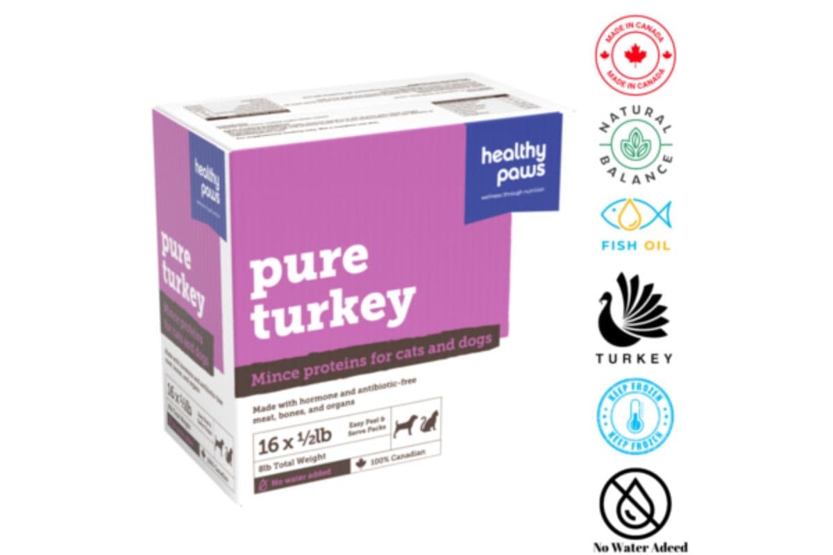 Healthy Paws Pure Mince Turkey & Organ (0.5 lb)