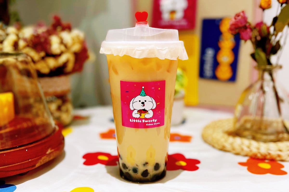 Peach pearls milk tea (600ml)