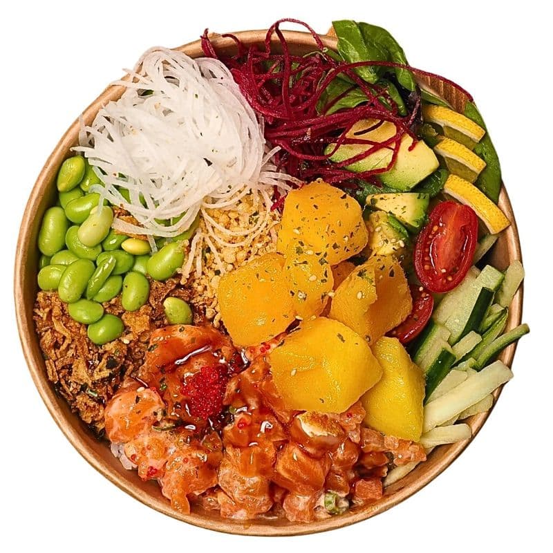 Poké saumon mangue / Salmon and mango poké