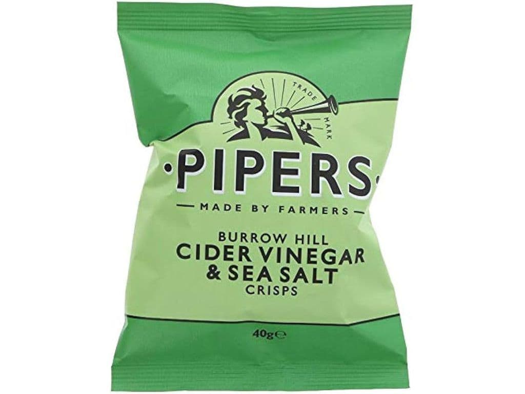 Pipers Cider Vinegar and Sea Salt Potato Crisps UK 40g Snack