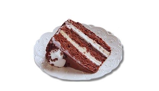 Marshmallow Cookie Dough Cake Slice / Tranche de gâteau à la pâte à biscuits et à la guimauve