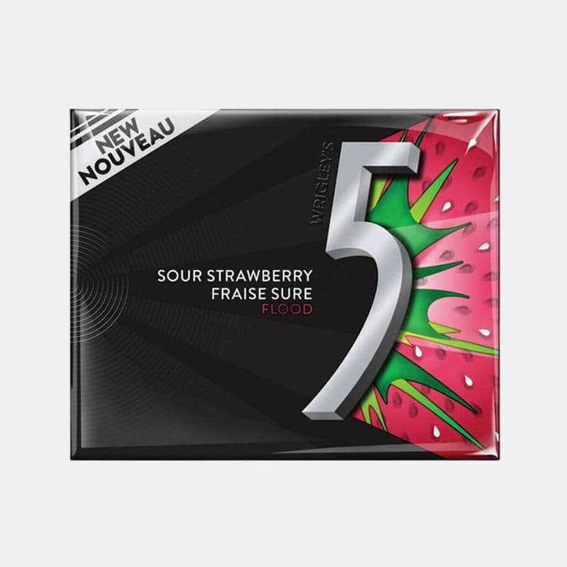 Wrigley´S Flood Gum Sour Strawberry (15 Pcs)