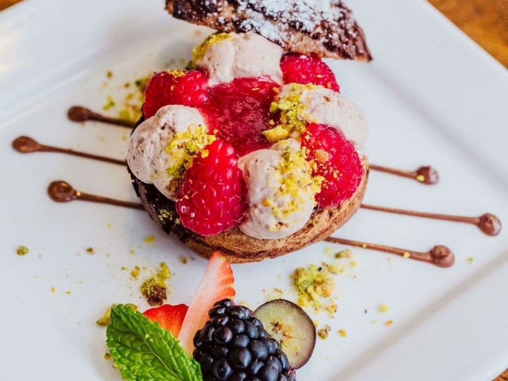 Raspberry & Almond Chocolate Cream Puff