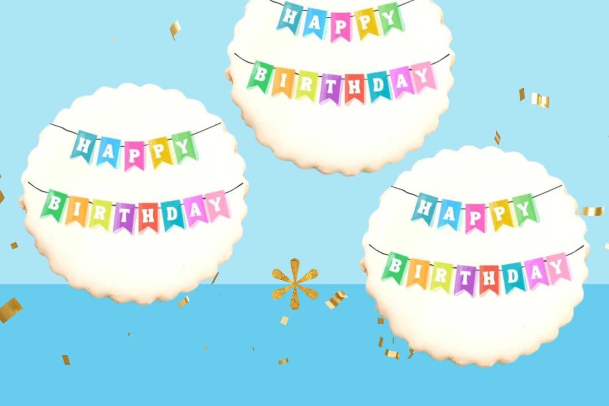 Happy Birthday Cookie - Birthday Banner (1 pc)