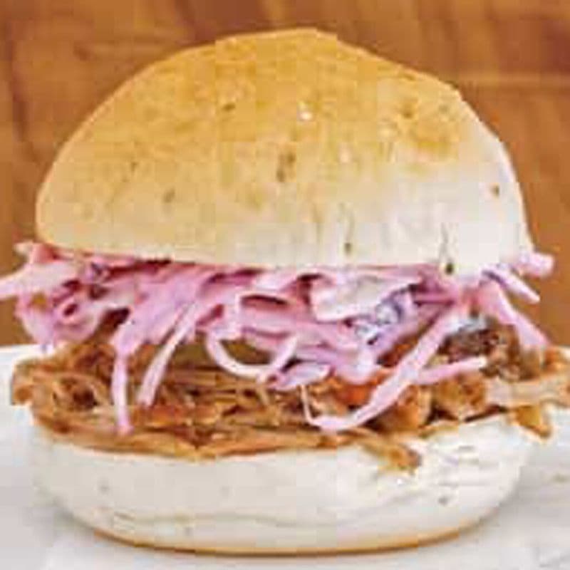 Barbeque Pulled Pork with Side of Caesar Salad/ French Fries/ Onion Rings/ Bean Salad/ Pasta Salad