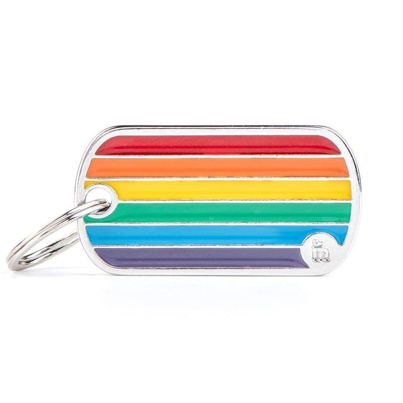 MyFamily Pride Rainbow Flag Engraved ID Tag