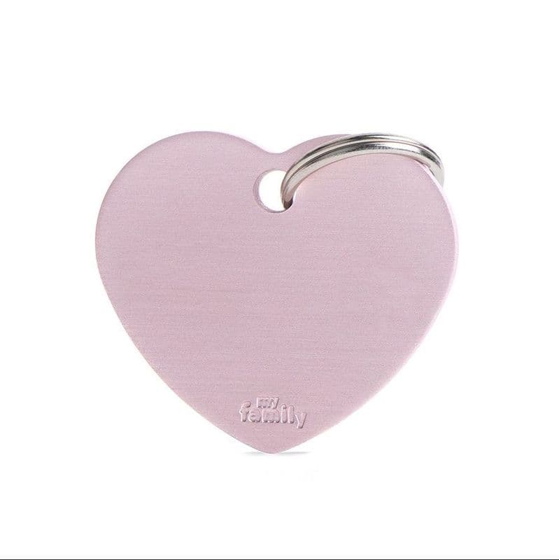 MyFamily Pink Aluminum Heart Engraved Tag