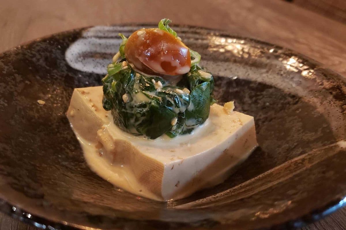 Cold Tofu Spinach Gomaae Salad