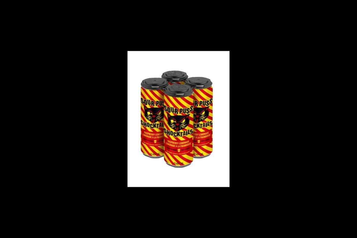 SOUR PUSS SHOCKTAILS RASPBERRY LEMONADE - 4CANS (4*355ML) (4 x 4*355ML)