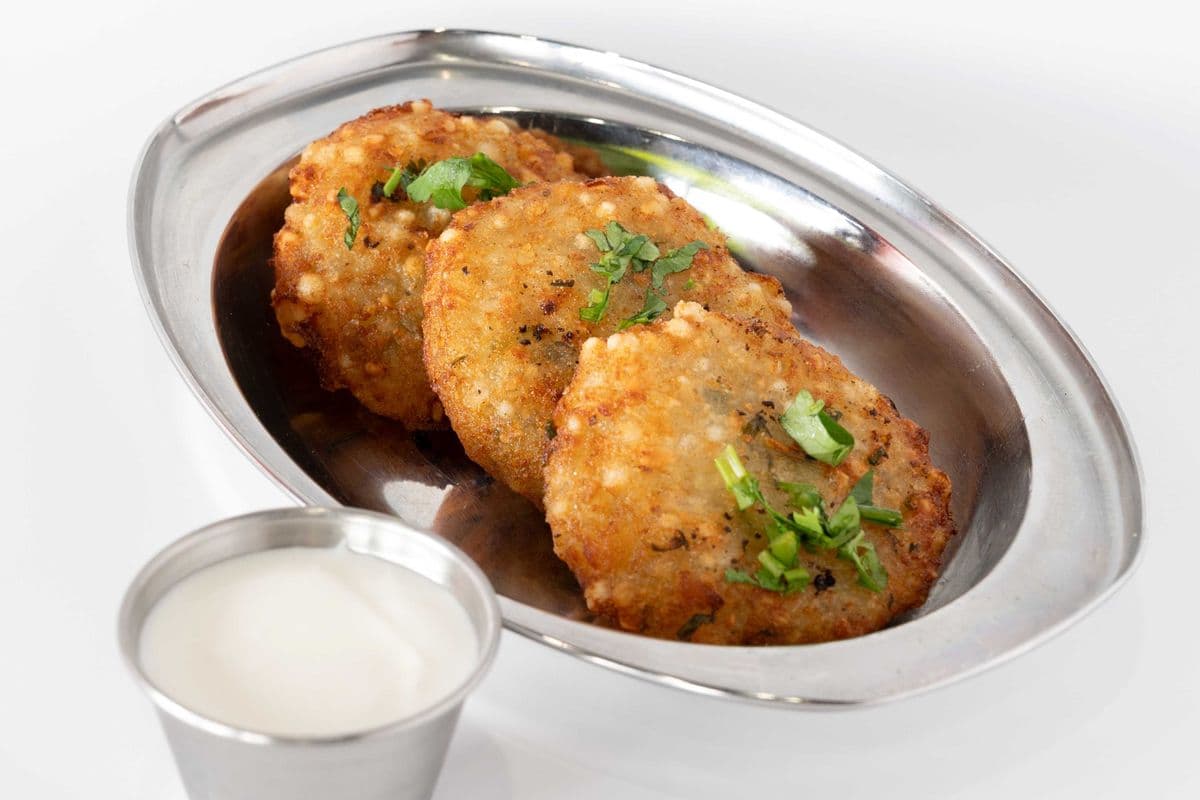 Sabudana Vada with Plain Yogurt