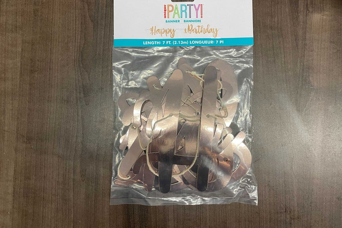 Banner Rose Gold Script Bday 7ft (7ft)