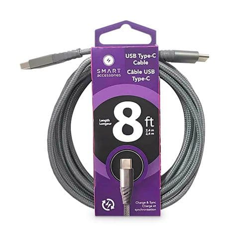 Smart 8' Type C Charge Cable -solid (coil)