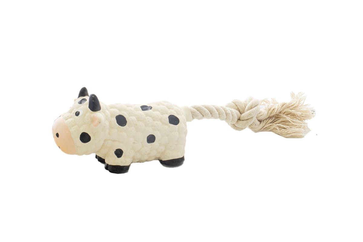 8.5" Pampered Pal Cow Tug Latex Dog Toy