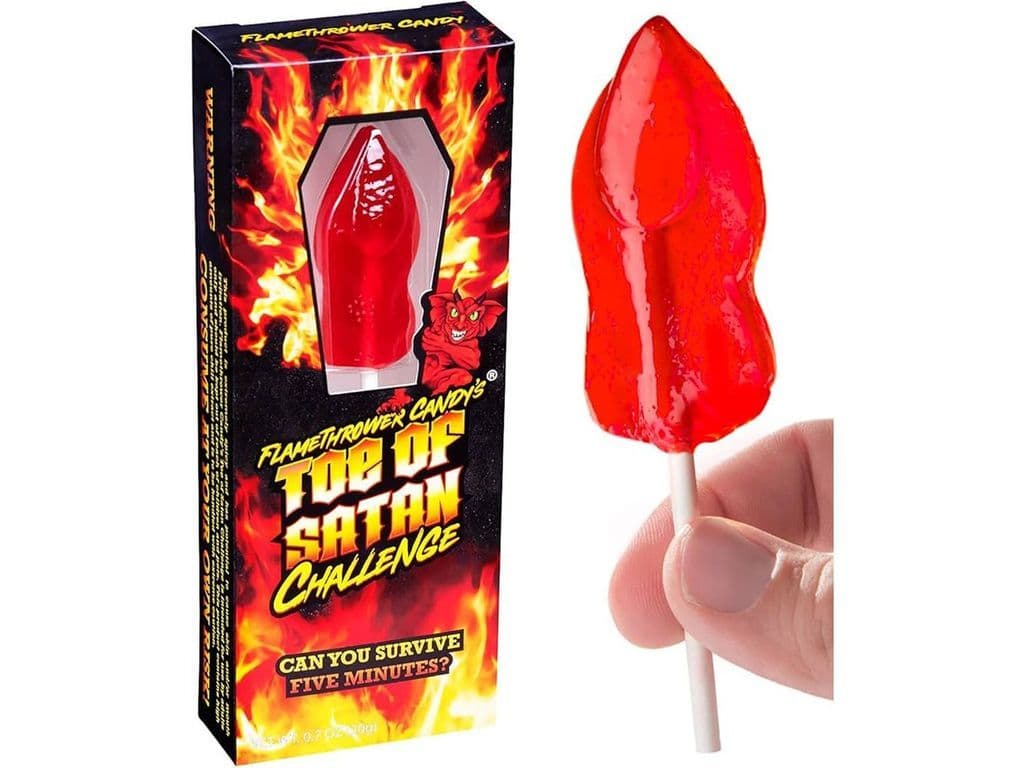 Toe of Satan Challenge Super Spicy Lollipop from Flamethrower Candy 20g
