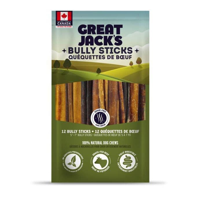 Great Jack's Canada Made Odour-Free Bully Sticks - 6pk