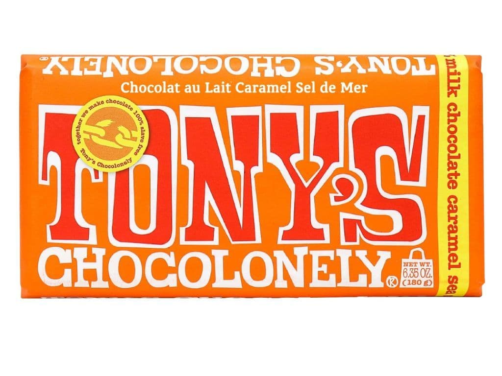 Tonys Chocolonely 32% Milk Chocolate Caramel Sea Salt Bar 180g