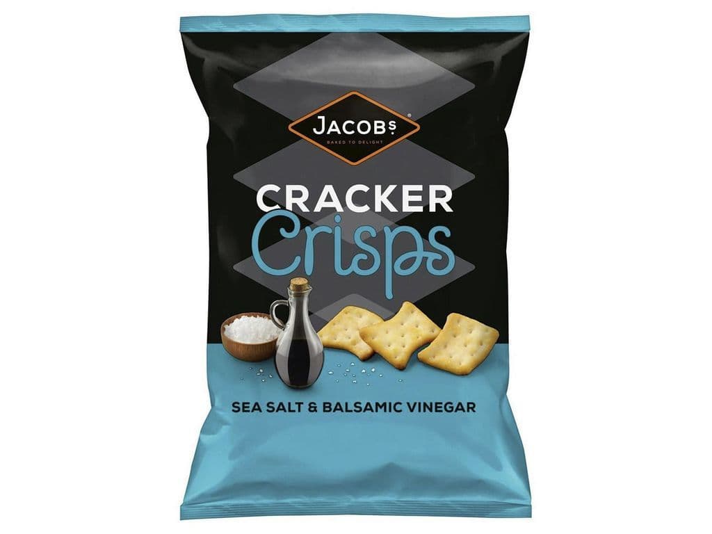 Jacobs Cracker Crisps Sea Salt and Balsamic Vinegar UK 150g Snack