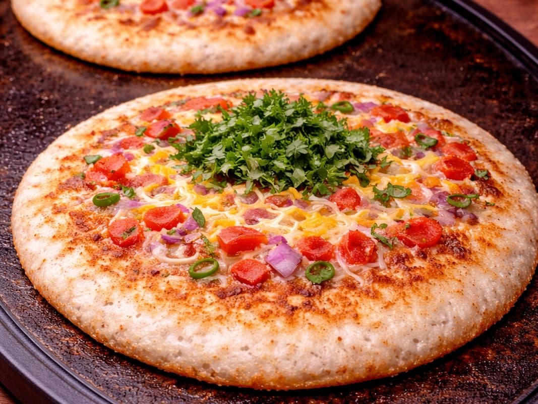 Vegetable-Cheese Uttapam
