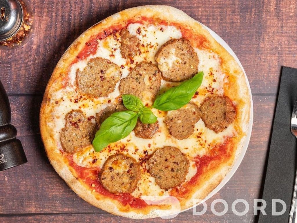 Spicy Meatball Pizza LG.