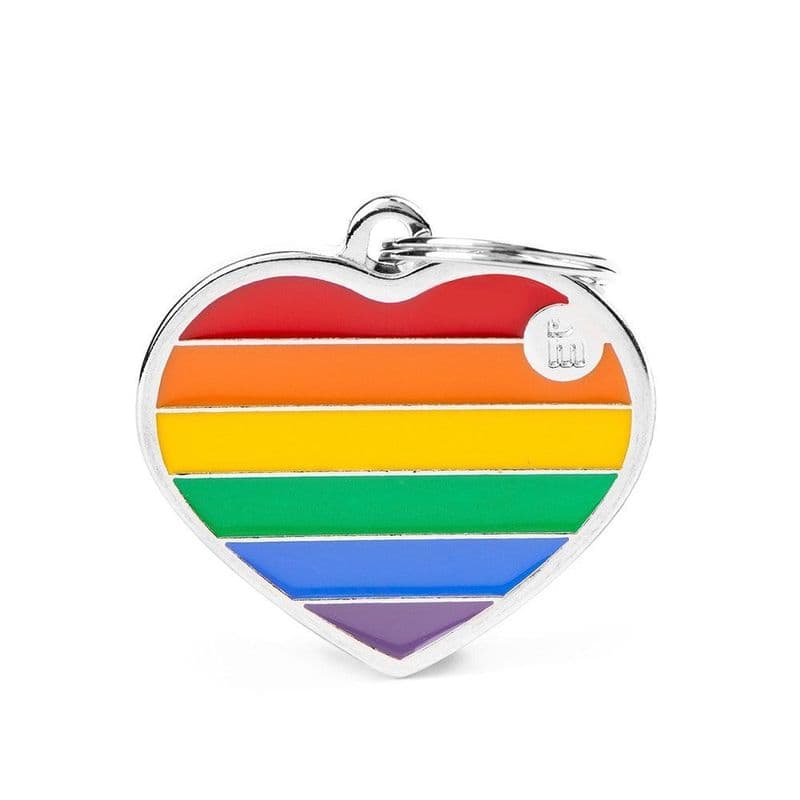 MyFamily Pride Rainbow Heart Engraved ID Tag