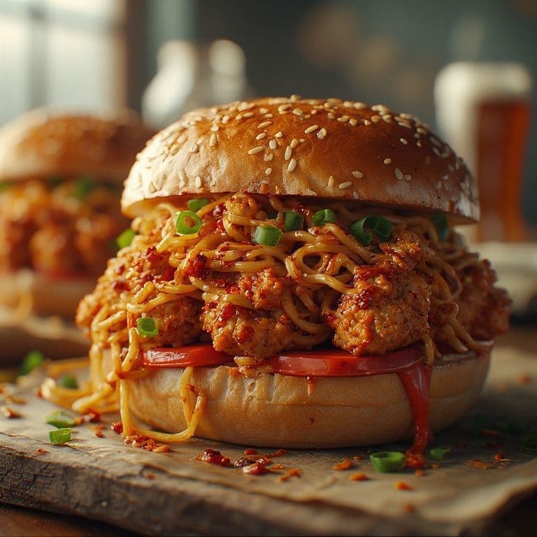 Chicken Noodle Burger Combo   Poulet Noodle Burger Combo / Chicken Noodle Burger Combo   Poulet Noodle Burger Combo