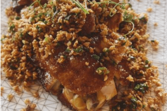 Crispy Garlic Chicken (金蒜香飘风沙脆皮鸡)