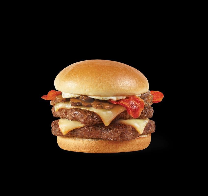 Garlic Mushroom Bacon Double Cheeseburger