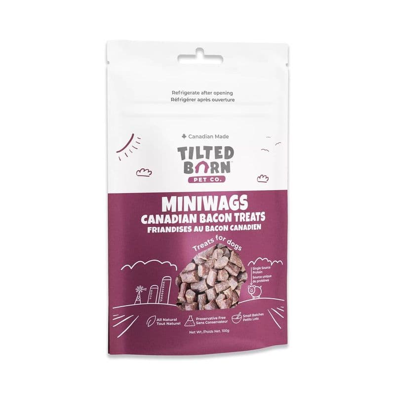 Tilted Barn Pet Co. Miniwags Canadian Bacon Treats 3.53 Oz (Formerly Farm Fresh Pet Foods)