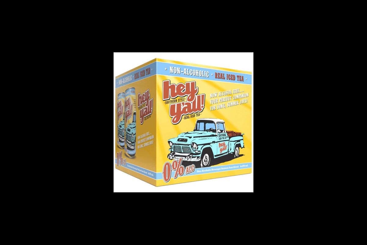 HEY Y'ALL NON-ALCOHOLIC REAL ICED TEA (4 x 355ml) (4 x 4 x 355ml)