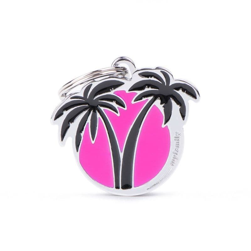 MyFamily Fuchsia Palms Engraved ID Tag