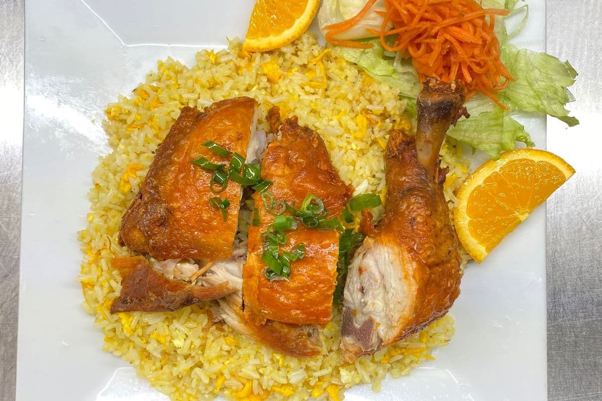 33. Deep Fried Chicken Leg on Fried Rice